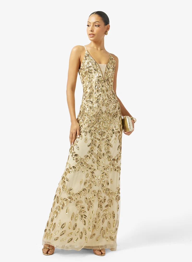 Namshi x  Bead Embellished Evening Gown for Women | Best Price UAE